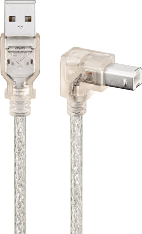 USB 2.0 -nopea kaapeli, 90°, läpinäkyvä