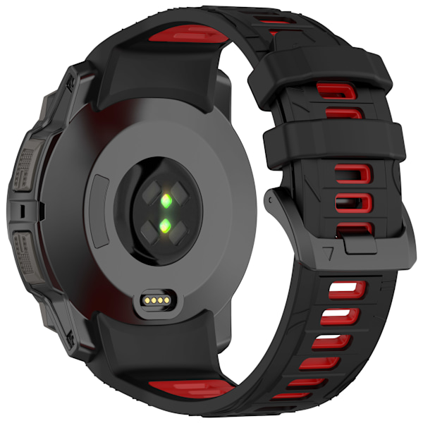 Garmin Instinct 3 Kaksivärinen silikoni kellon ranneke model 2 Punainen