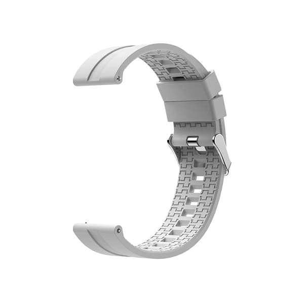 Vitt silikonarmband för Huawei GT - 20mm silverspänne
