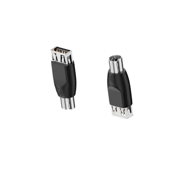 PS2 til USB hun til PS2 han adapter til tastatur og mus - 2-pak sort