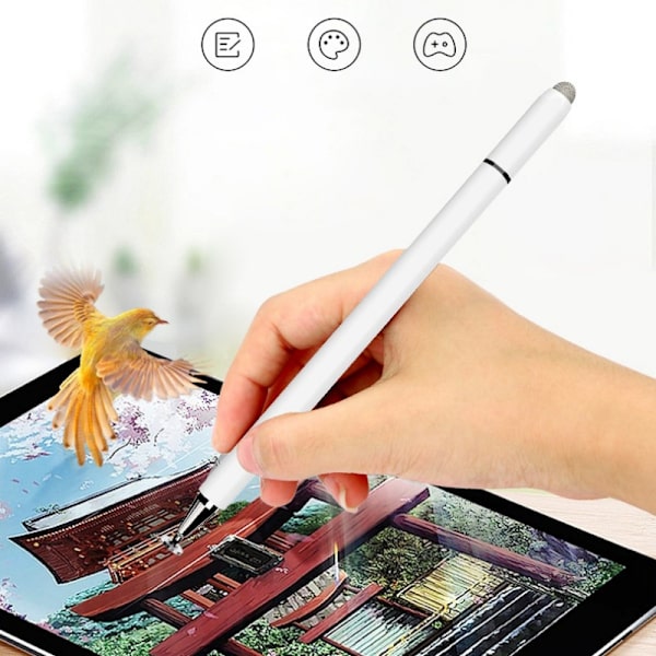 3-i-1 Magnetisk Stylus Kompatibel med Apple/Huawei/Xiaomi/Samsung Svart