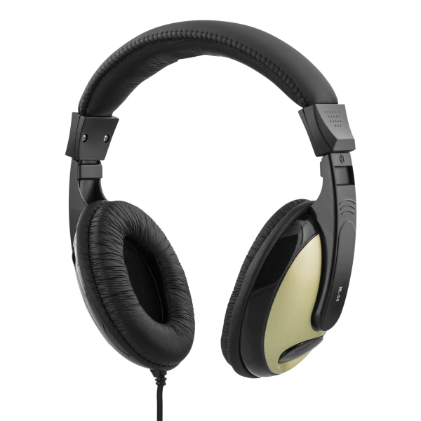 Headphones with volume control 2.5m cable, black/gold