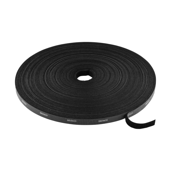 Hook and loop fastener cable ties, width 10mm, 25m, black