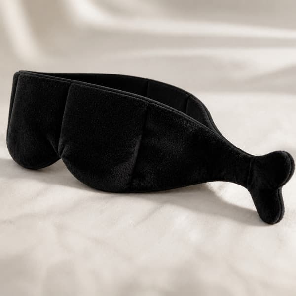 Viktad sovmask i mjuk polyester med glaspärlefyllning Black Black