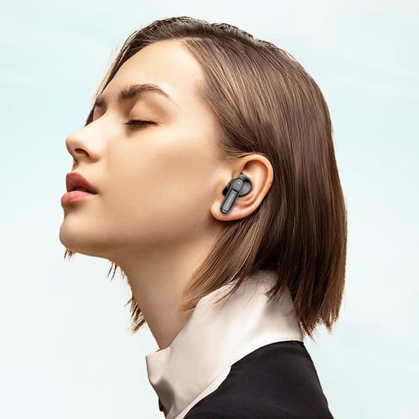 Trådløse Bluetooth-øretelefoner med fire mikrofoner og ENC-støjreduktion Sort+orange