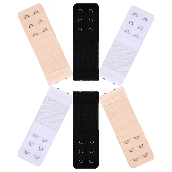 BH-förlängning 3 rader 2 krokar / 3 rader 3 krokar 6-pack