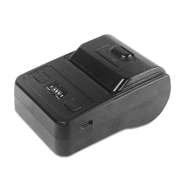 58mm EU Bärbar Bluetooth Termisk Kvittoskrivare - USB-anslutning, Kompatibel med Android, iOS och Windows Black Black