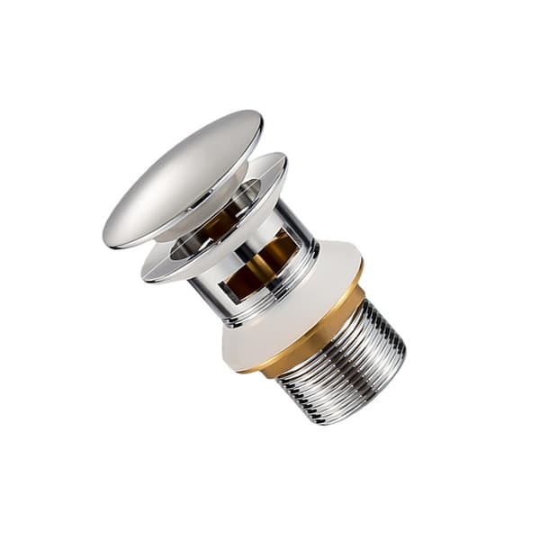 Pop-Up Avloppspropp - Kort Mässingsversion med Hål - Rostfritt Stål Diskbänksil
