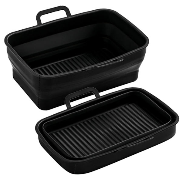 Sammenklappelig firkantet Air Fryer silikoneskål 2-pak Ninja 201410 Sort