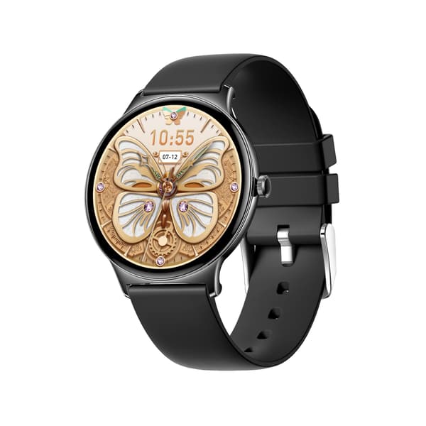 Multifunktionelt smartwatch med Bluetooth-opkald og sundhedsovervågning Sort