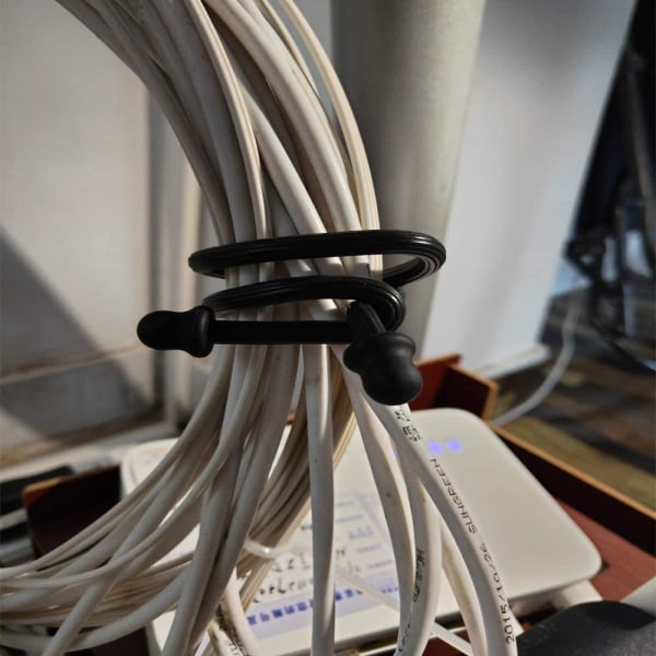 Återanvändbara kabelband (30 cm) Svart 10-pack