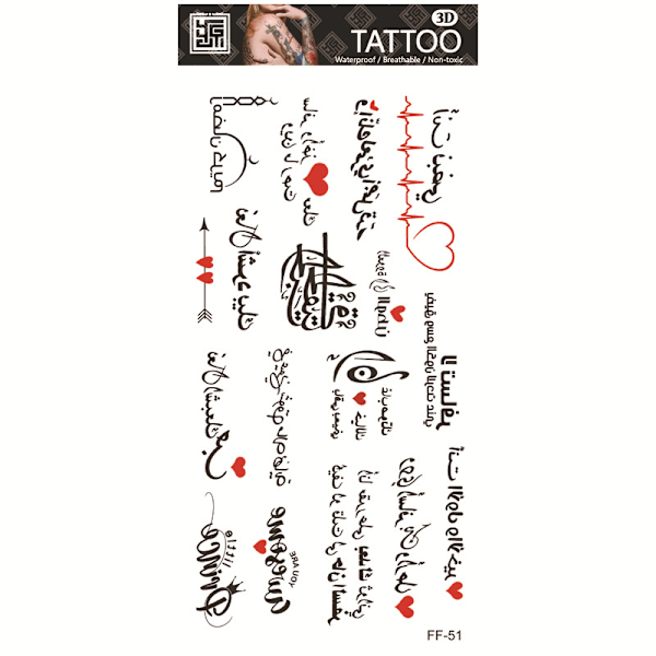 Vattentät Tillfällig Tatuering - Blommig Design Modell 7