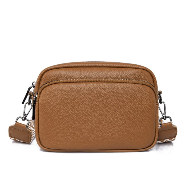 Crossbody-väskor för kvinnor, justerbar remväska i PU-läder Brun