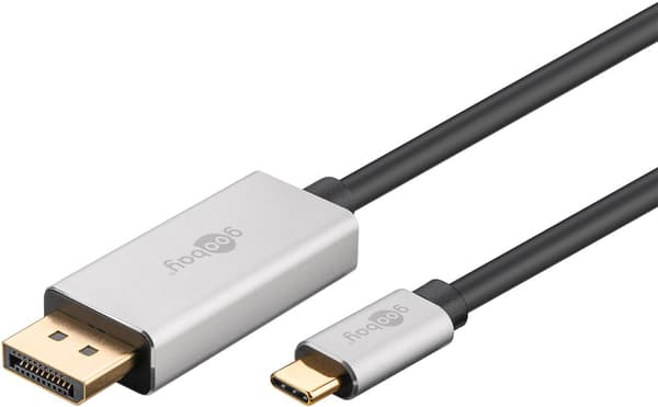USB-C™ till DisplayPort™ kabel, 2 m, svart;silver