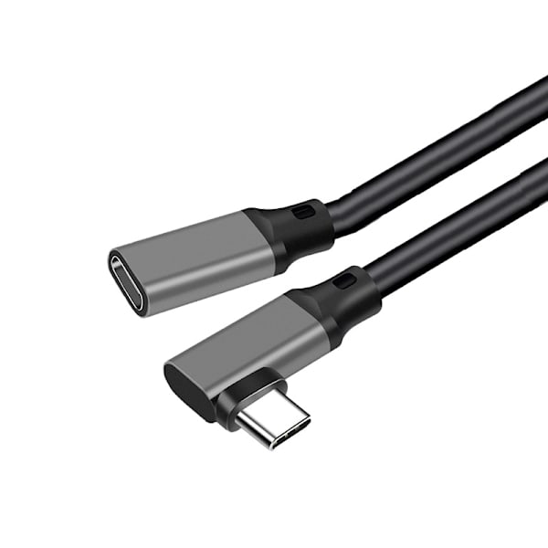 Typ-C förlängningskabel med armbågsdesign - PQ116 grå (10Gbps+4K+100W) 1 m