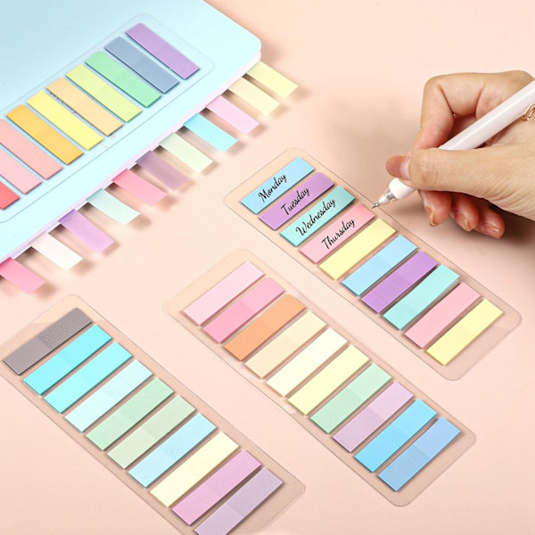 Fluorescerande Sticky Notes, klassificerade indexanteckningar med fodral