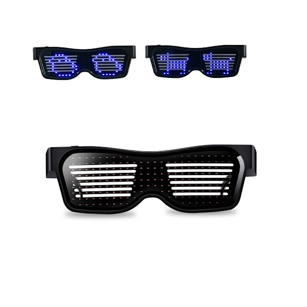 Bluetooth APP-styrede LED Party Briller - Brugerdefinerbare Lysende Briller Blue Blue