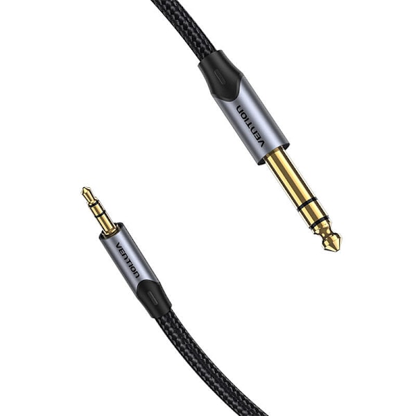 Audiokaapeli 3,5 mm TRS - 6,35 mm tuuletus BAUHJ 5 m harmaa