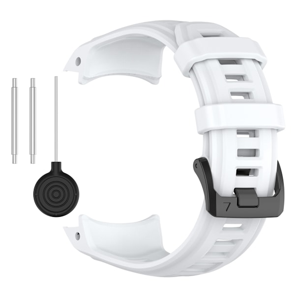 Silikoniranneke Garmin Instinct 3:lle (50 mm) - Valkoinen