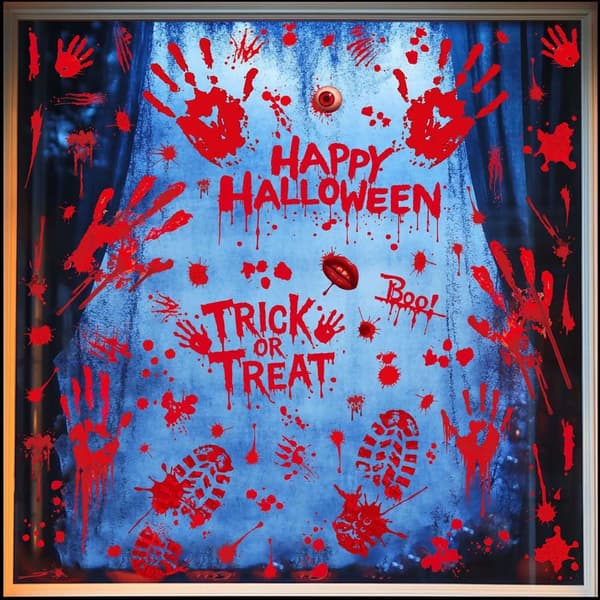 Handavtryck Glasdekaler - 6-pack Halloween Dekoration