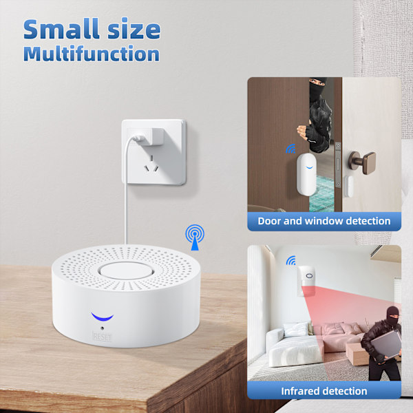 CS119 WiFi Smart Home Security Alarm System - Hvid