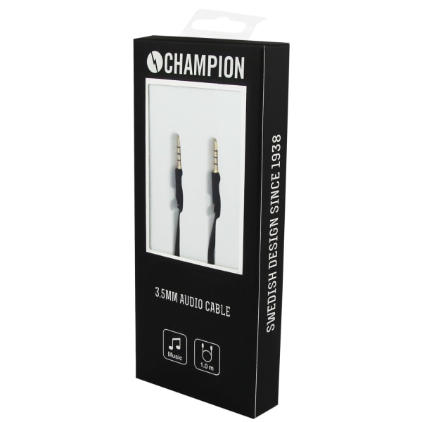Champion 3,5mm Audiokabel 1m Svart