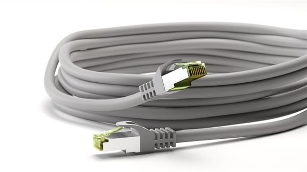 RJ45 patch-kaapeli CAT 8.1 S/FTP raakakaapelilla, AWG 26, harmaa