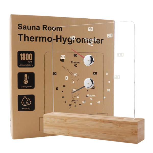 Bastutermometer Hygrometer med RGB-ljus