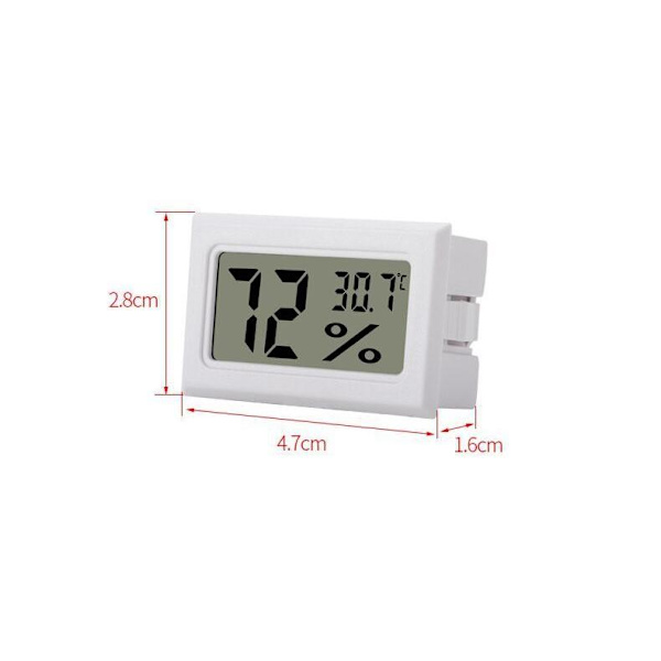 Mini LCD Hygrometer / Termometer Vit  2-pack