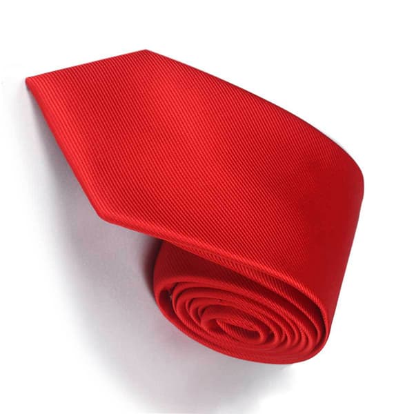 Klassisk slips av polyestersilke Red Red