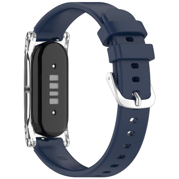 Rem til Fitbit Air – split gør-det-selv silikone+PC beskyttelsesetui med pin-spænde, kompatibel med Google Fitbit Air, præcis pasform til hverdag Dark Dark Blue