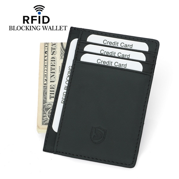 RFID-blokerende læderpung - slankt og kompakt design
