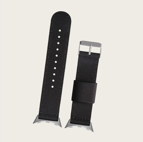 Nailonpunottu ranneke Google Pixel Watch 1/2/3:lle Black Black