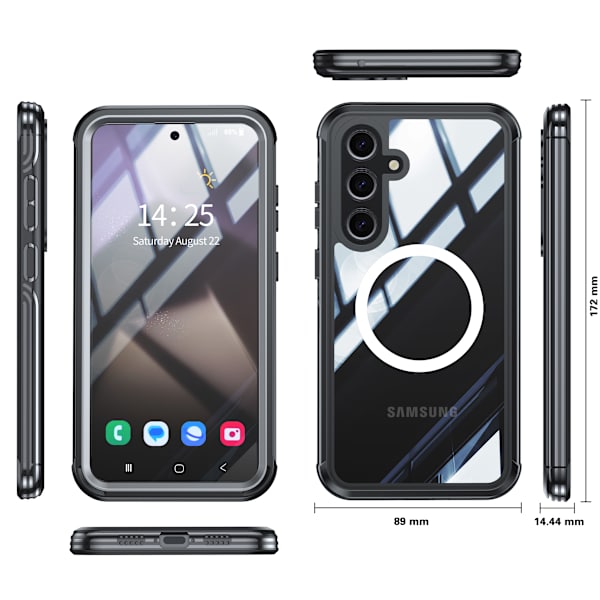 Samsung Galaxy S24 FE Skal, Bakstycke i Härdat Glas 9H Svart