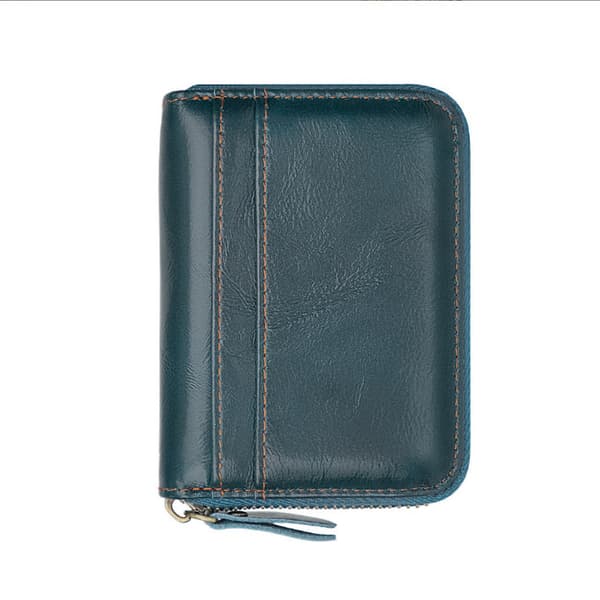 Herre Læder Nøglekort Holder Pænefold Zipper Lommepung