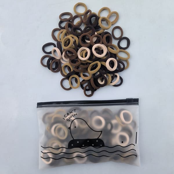 Elastiska hårband Hästsvanshållare Gummiband 100-delar White+black+brown White+black+brown