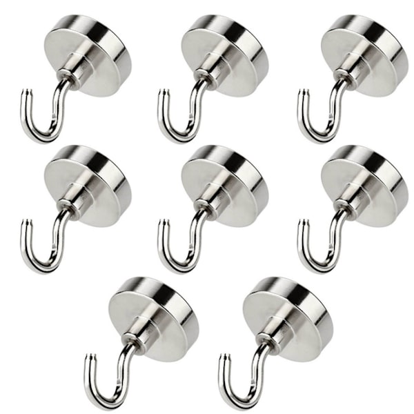 INF Magnetisk krok 8-pack Silver 8 kg