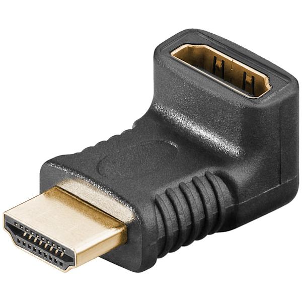 HDMI™ vinkeladapter 90° vertikal, 8K @ 60 Hz, guldpläterad