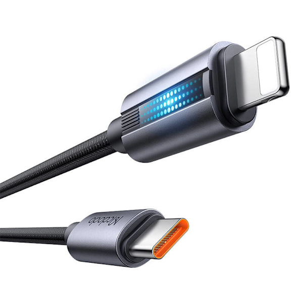 Mcdodo CA-5710 USB-C till Lightning-kabel med 36W blinkande ljus 1,2m (svart)