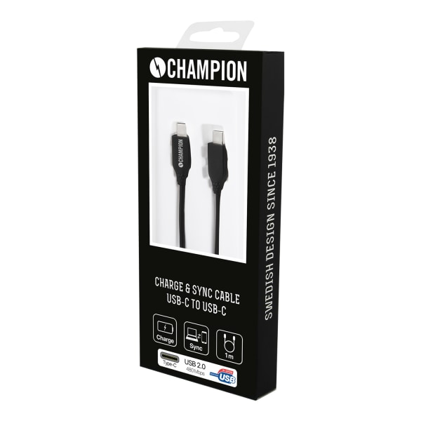 Champion USB-C Kabel 60W 1m Svart