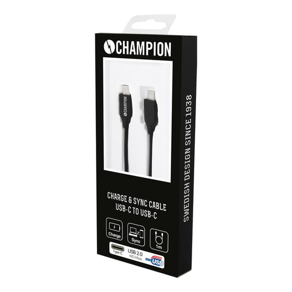 USB-C Kabel 60W 1m Sort