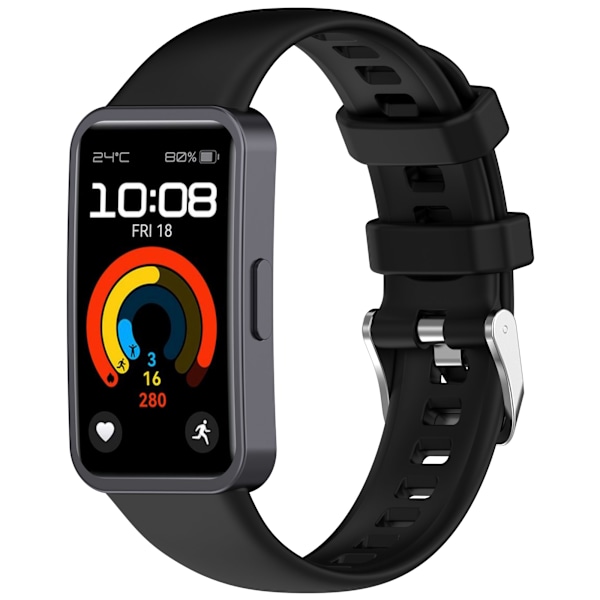 Klockarmband i Silikon för Huawei Band 9 & Band 8 Svart