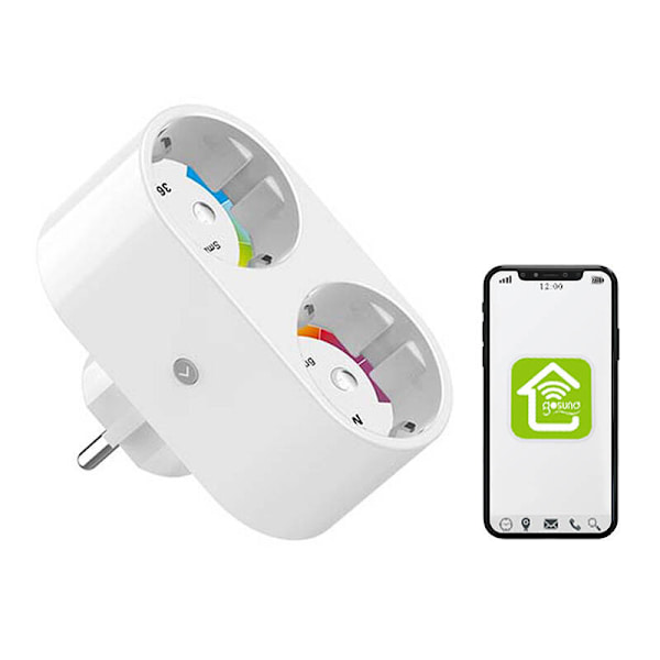 Dubbel smart plug WiFi Gosund SP211 3500W, Tuya
