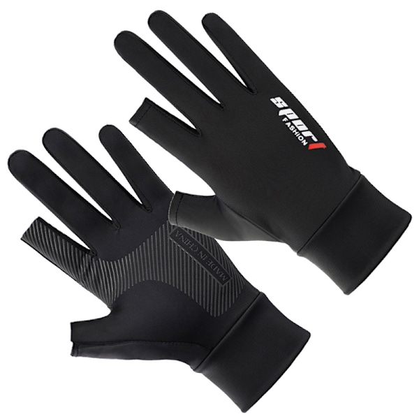SPORT To-Finger Sorte Handsker - Solbeskyttelse & Touchscreen