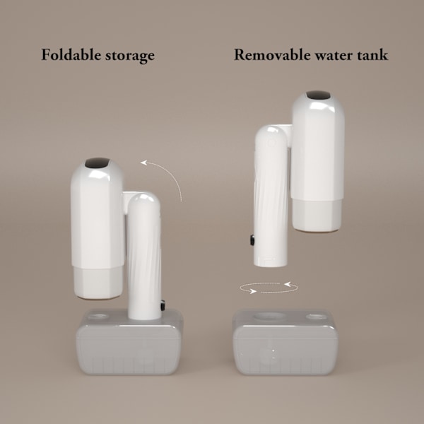 Bärbart hopfällbart elektriskt strykjärn White White