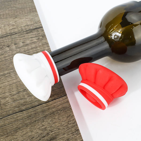 2-pack silikon vinflaska proppar, kock Hat Design