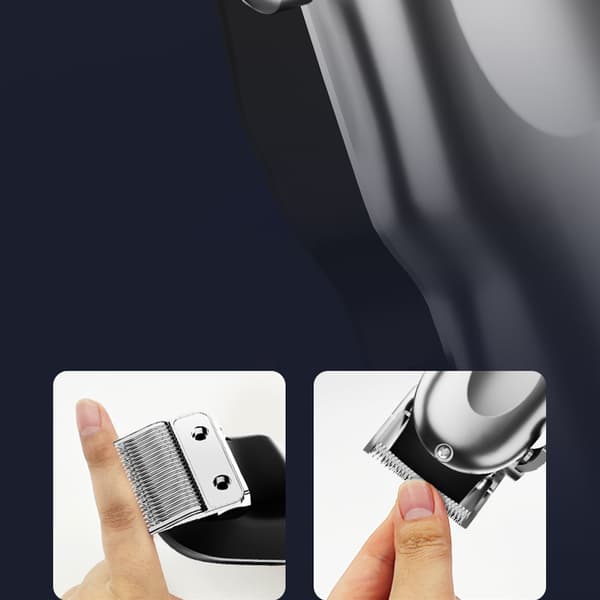 LED Gun Silver Hårklippare + Nästrimmer 3-Dels Set