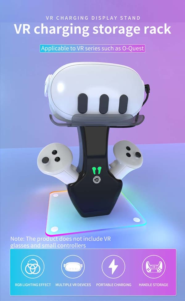 Oculus Quest 3/4s -lataustelakka ja -ohjaimen teline