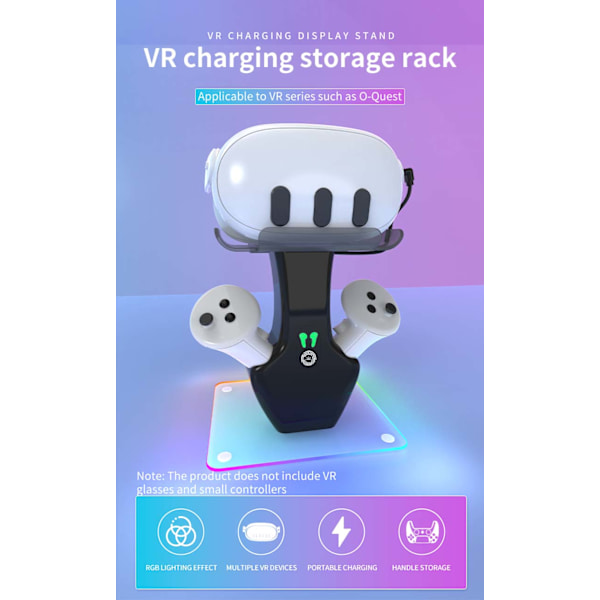 Oculus Quest 3/4s opladningsdock & controller-stander