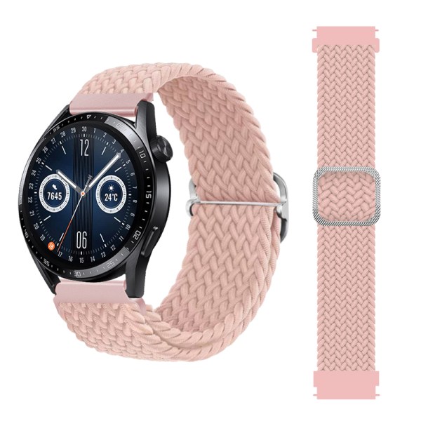 Kellon ranneke Nylon yhteensopiva Huawein, Xiaomin, Garminin, Samsungin 20mm kanssa Vaaleanpunainen